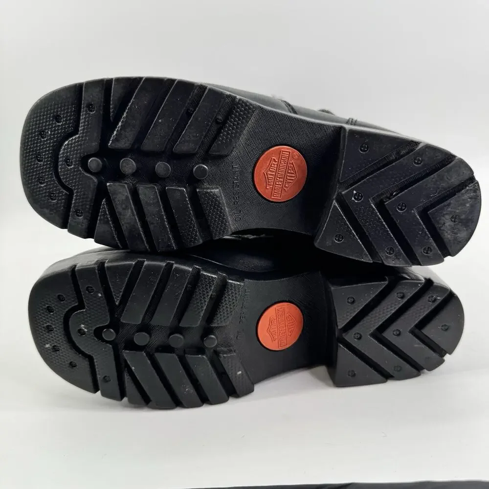 Vintage Harley-Davidson Tall Boots Women 6 Black Riding Eagle Logo Leather - Picture 15 of 16